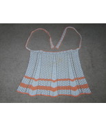 Vintage Crochet Half Apron Orange and White Stripe Homemade Handmade - $14.99