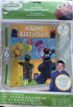 Sesame Street Elmo Wall Decorating Kit Scene Setter 5 Pc Happy Birthday Party 6’ - £11.18 GBP