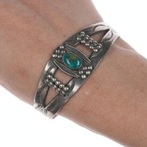 6.5&quot; 30&#39;s-40&#39;s Hand stamped Navajo silver bracelet - £232.72 GBP