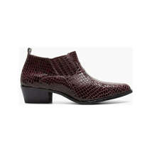 Stacy Adams Sandoval Cuban Heel Boot Croco print Burgundy 25666-601 image 2