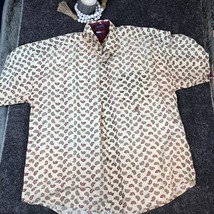 Tommy Hilfiger Shirt Adult Large Crest Button Up All Over Print Camp Mens VTG - £8.39 GBP