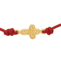 Bracelet chaîne rouge Kabbale 14k or massif Christian Cross Charm pour l... - $117.89