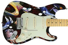 Guitar Skin Axe Wrap Re-skin - Floyd's Vivid Black Wall 770 - $27.71+