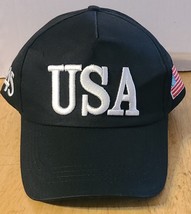 USA AMERICAN FLAG PATRIOTIC ADJUSTABLE BASEBALL CAP ( BLACK ) - $11.16