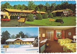 Glens Falls New York Postcard Alpenhaus Motel Advertising Scalloped Edge - £2.36 GBP