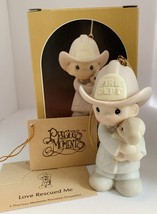 Precious Moments Ornament Love Rescued￼ Me. Fire Dept &amp; Puppy 1986 New - £23.25 GBP