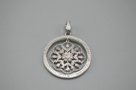 Snowflake Pendant Flower Dangle Sterling Silver Clear Stone R 925 China 7.92g - £31.07 GBP