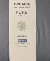 Pure Earth Organic Cotton 6pcs Bed Sheet Set Queen Gray - $54.45