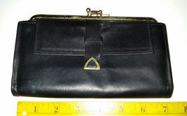 Vintage Meeker Envelope Ladies Wallet Chaparajos Cowhide Kiss Lock &amp; Cla... - £15.72 GBP