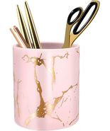 Cute Pencil Holder for Desk, Marble Pen Holder Ceramic, Home, Golden-Pin... - $29.00