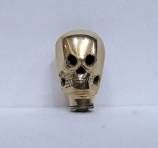 Gold Finish Skull Shape Premium Walking Stick Handle Unique Brass Product - £22.89 GBP