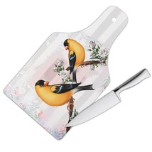 American Goldfinch : Gift Cutting Board Bird Flowers Décor Scarlett Petrol - £22.80 GBP