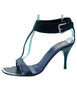 Donald Pliner Black Nappa Leather Shoe New Wide Ankle Strap Buckle $355 NIB - $142.00