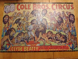 Vintage Clyde Beatty Cole Brothers Circus Two-Sided Jigsaw Puzzle 500+ pcs 1970 - £71.94 GBP