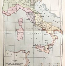 Italy Before The Roman Empire Map Print 1893 Victorian Mythology Antique DWS5A - £19.51 GBP