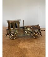 Vintage Copper Tin Metal Brass Car Music Box ''Impossible Dream'' 11 inch - $16.75