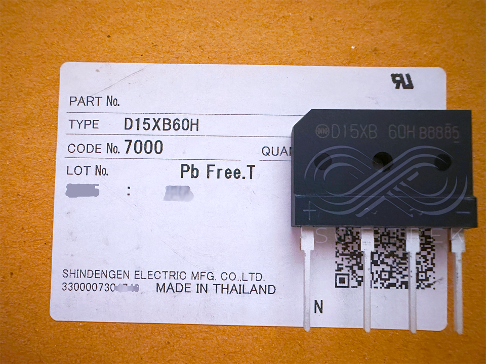 D15XB60H-7000 Shindengen Single Phase Bridge Diode 600V 15A 5S - $4.00