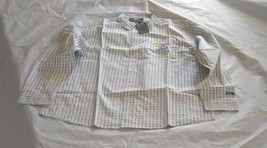 J.America Women&#39;s KU Kansas Long Sleeve Button-up Plaid White Woven Shirt XL - £17.57 GBP