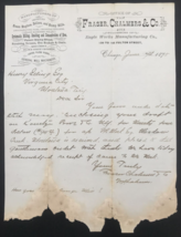 1875 Fraser Chalmers &amp; Co Mining Letterhead Virginia City Montana MT Elling - £29.15 GBP
