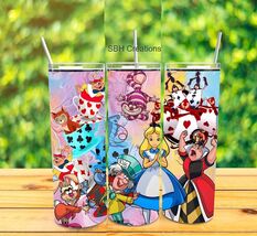 New 20 oz Alice in wonderland theme insulated Tumbler with sliding lid a... - $19.80