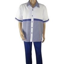 Men MONTIQUE 2pc Walking Leisure Suit Matching Set Short Sleeves 2212 Purple image 7