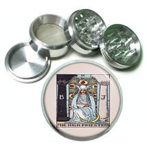 Tarot Card D3 Aluminum Herb Grinder 2.5&quot; 63mm 4 Piece II The High Priestess - £13.38 GBP