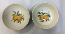 Vtg Lot 2 Sears Harmony House Ironstone Tangerine Pair Cereal Soup Salad Bowls - £14.00 GBP