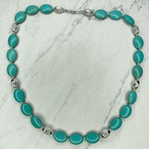Chunky Faux Turquoise Beaded Necklace - £7.93 GBP