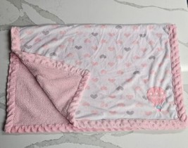 Child of Mine Carter's Hot Air Balloon Baby Blanket Pink White Blue Bird Hearts - $36.58