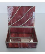 Vintage leaded purple slag glass jewelry trinket keepsake box - $69.99