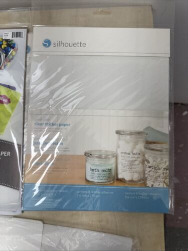 Silhouette Printable CLEAR Sticker Paper 8 5 X 11 NEW 8 Sheet Pkg Silhouette Printable CLEAR Sticker Paper 8 5 X 11 NEW 8 Sheet Pkg