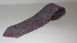 Tie Ketch Floral Loops Necktie 57&quot;  Red Blue 100% Polyester USA - $21.04