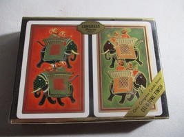 Vintage Congress Playing Cards Cel-U-Tone Finish Sealed Elephants 2 pack - $17.41