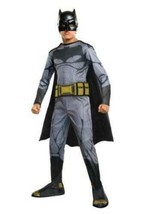 Boys Batman Jumpsuit, Cape, Mask, Belt 4 Pc Halloween Costume DC Comics-sz 12/14 - £22.29 GBP