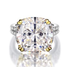 Create Cushion Cut Yellow/pink Stone 10ct Moissanite Diamond Ring 925 sterling S - £57.59 GBP