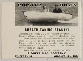 1955 Print Ad Pioneer 14&#39; Aluminum Boats Middlebury,Indiana - £6.33 GBP