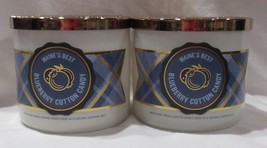 Bath &amp; Body Works 3-wick Scent Candle Lot 2 Maine&#39;s Best Blueberry Cotton Candy - £53.15 GBP