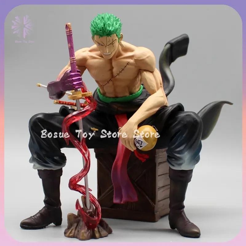 one piece anime figure Roronoa Zoro action figures zoro Sitting posture figurine - £29.22 GBP+
