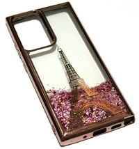 Samsung Galaxy Note20 (6.7&quot;) - Rose Gold Tower Moving Glitter Liquid Case Cover - £14.46 GBP
