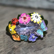 AVON - Textured Flowers Colorful Double Ring - $13.86