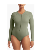 Sea Level Vesper Long Sleeve One-Piece Ribbed Toned Swimsuit, Size 10, S... - $135.40 CAD