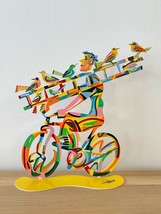 Pop art Metal Bicycle Riders &quot; Ladder man &quot; sculpture  by DAVID GERSTEIN - £149.66 GBP