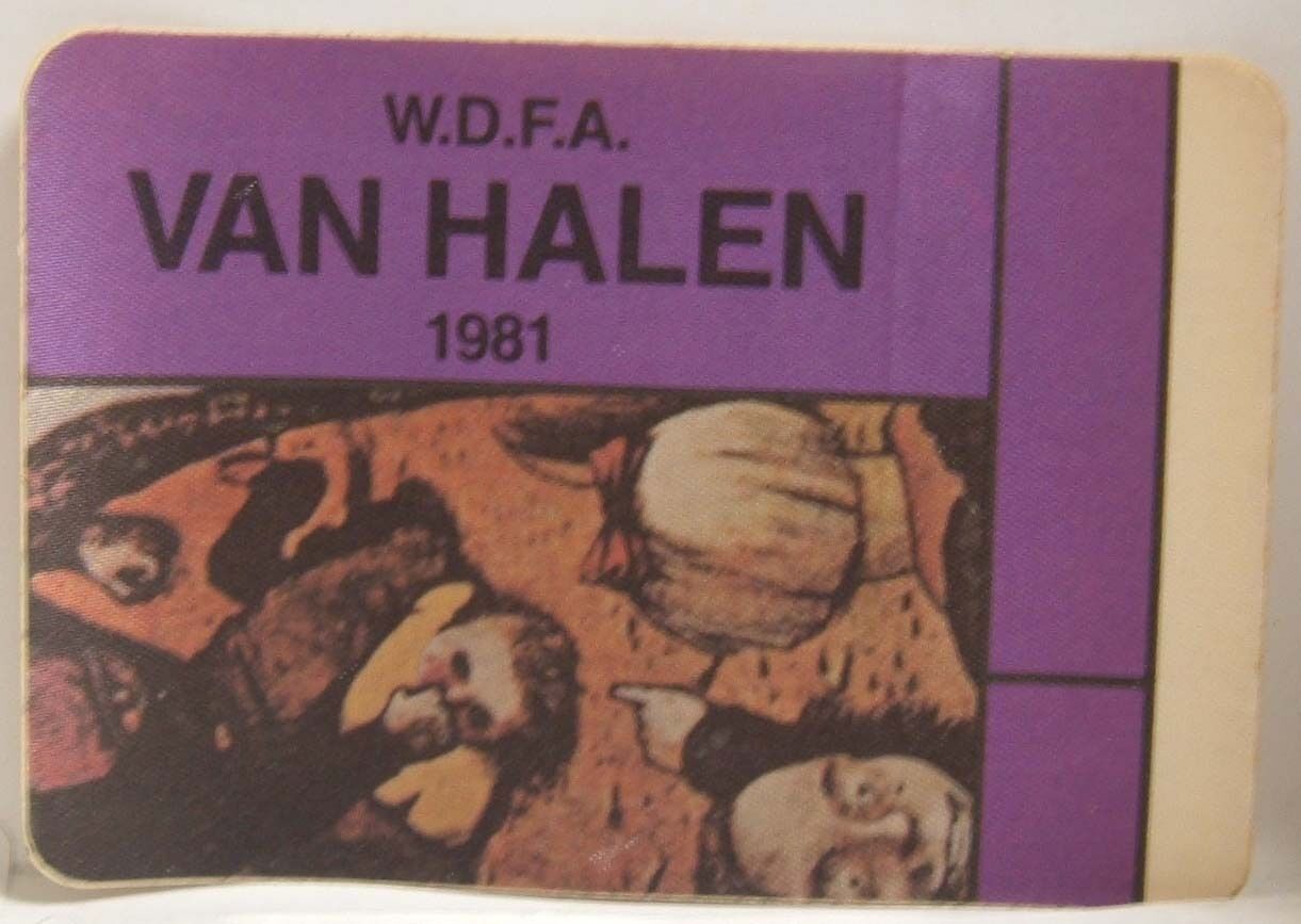 Primary image for EDDIE VAN HALEN - VINTAGE ORIGINAL 1981 CLOTH TOUR CONCERT BACKSTAGE PASS LAST 1