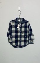 Baby Gap Disney LS Button Down w/Mickey Print, Navy/Gray Plaid - Size 3T (NWT) - $14.00