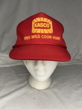 Vintage Cabot Sportswear Hat Kasco 1995 Wild Coon Hunt Red SnapBack Made... - £11.76 GBP