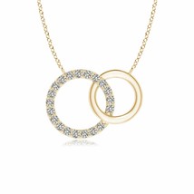 ANGARA Interlocking Diamond Circle Pendant Necklace in 14K Gold (KI3, 0.12 Ctw) - £572.74 GBP