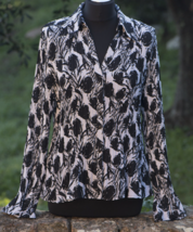 Black and White Floral Shirt Blouse Womens Vintage Marks and Spencer Siz... - $10.34