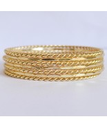 Set of 7 Bangles* Stacking Bangles* Gold Plated Bangle* 7 Day Bangles* R... - $66.99
