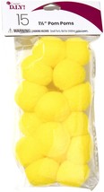 Pom-Poms 1.5&quot; 15/Pkg-Yellow - £16.25 GBP