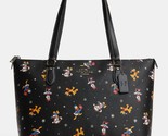COACH X Disney Gallery Leather Tote With Holiday Print ~NWT~ Black CM189 - £167.65 GBP